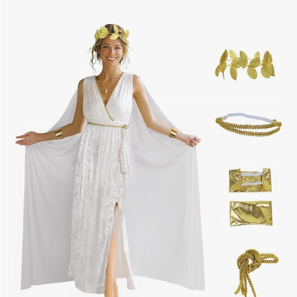 White and Gold Goddess Costume